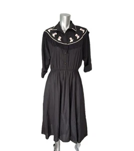 Vintage 80’s Western Cowgirl Texas Rodeo Nashville The American Shirt Dress - Picture 1 of 16
