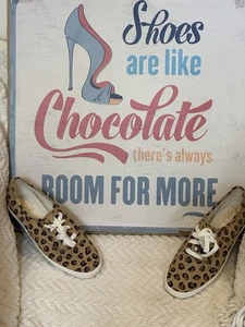 Tenis con cordones de lona marrón leopardo espuma KEDS Dream WF62724 talla 7 - nuevos sin caja - Imagen 1 de 8