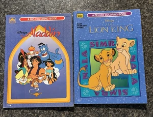 Vintage 90s Disney’s Aladdin & The Lion King Golden Big Coloring Books 1992-1995 - Picture 1 of 24