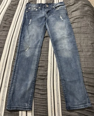 True Religion Geno Relaxed Slim Moto Jeans Kids Size 12 Boy Denim - Image 1 of 4