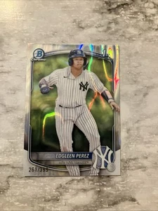 2025 Bowman Chrome Edgleen Perez #BCP-80 Lava Refractor /399 NY Yankees - Picture 1 of 2