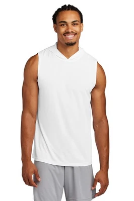 Camiseta Sport-Tek para hombre sin mangas con capucha rendimiento muscular ST352H Foto 1 de 3