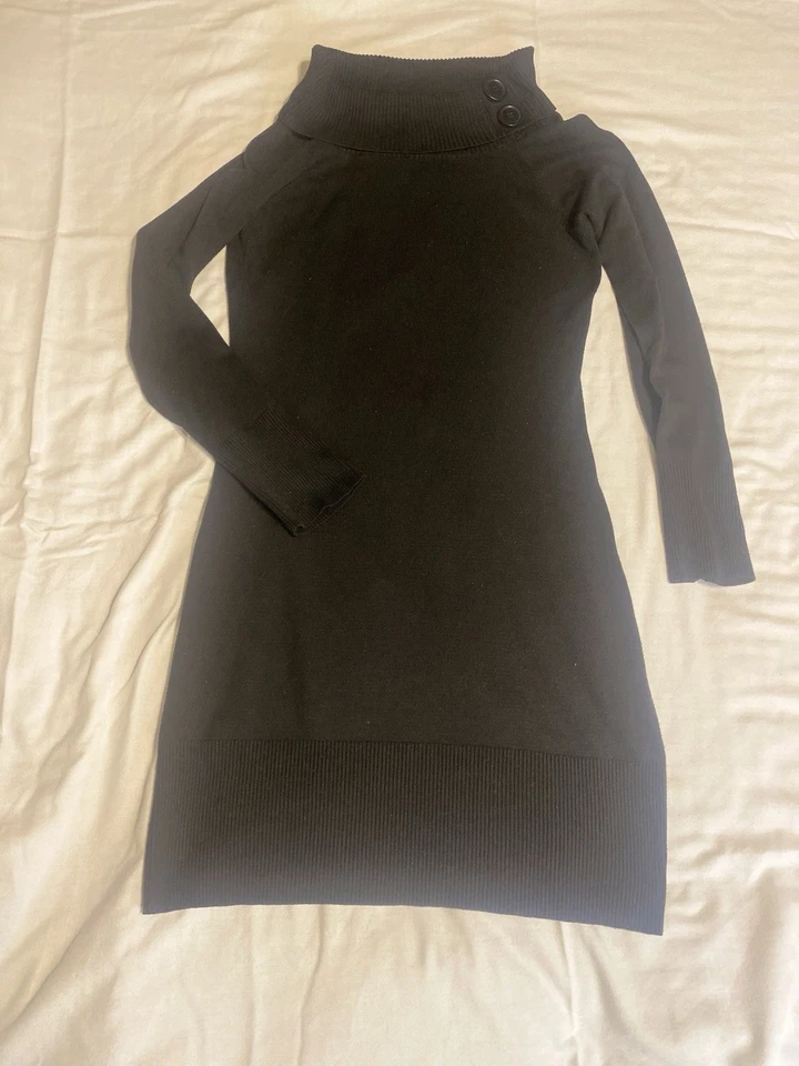 Vestido Suéter Vintage Jonathan Martin Mediano Negro Corderos Lana Angora Manga Larga Foto 1 de 4