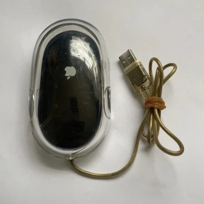 Apple Pro Mouse M5769 Vintage Wired USB Optical Mac Mouse Black Transparent - Image 1 of 4