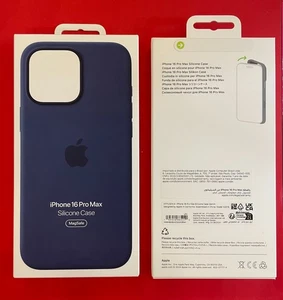 Original Apple Silikon Case MagSafe iPhone 16 Pro Max Blau Denim MYYU3ZM/A - Bild 1 von 4