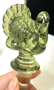Glass Green Turkey Wine Bottle Stopper - Picture 1 of 3