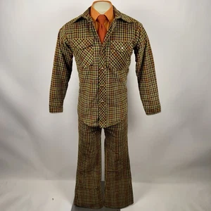 Vintage 60er 70er Freizeitanzug Cord Herren Medium Sakko 30 30 Hose Glockenboden Mod - Bild 1 von 23