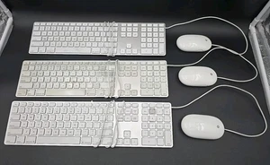 Apple USB Wired Optical Mouse A1152 And Keyboard A1243 Lot - Picture 1 of 3