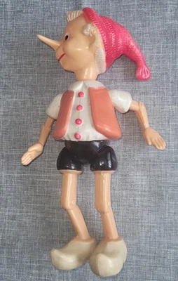 Muñeca de juguete vintage de los años 50 Pinocho URSS celuloide soviético ruso Buratino rara  Foto 1 de 4
