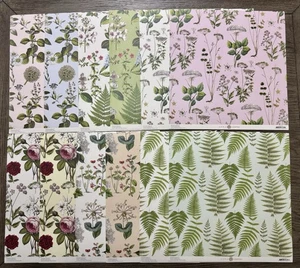 Anna Griffin *BOTANICAL COLLECTION* 12x12 Paper 24 Sheets Heavy Floral NEW - Picture 1 of 4