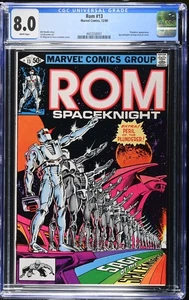 Rom #13 CGC 8.0 WP 1980 Marvel Comics Plunderer Appearance Spaceknight - Picture 1 of 2