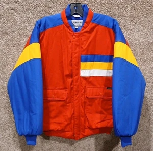 Vintage Members Only Winter Coat Mens Bomber Jacket Full Zip Multi Color Size 16 - Picture 1 of 6