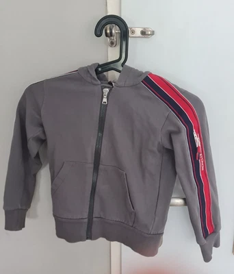 Moncler Niños Sudadera con Capucha Talla 6 (116 cm) Gris Cremallera Chaqueta con Rayas - Excelente Foto 1 de 4