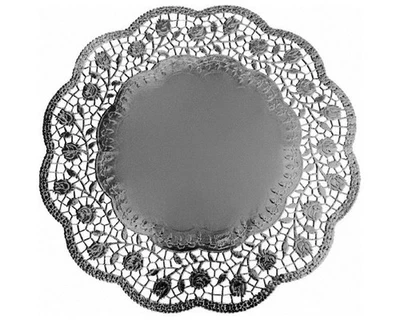 200x Deko-Tortenspitzen rund silber Ø 36 cm - Bild 1 von 2