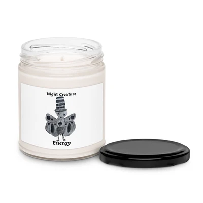 Night Creature Energy Candle Soy Wax Gothic Moth Design 60 Hr Burn Witchy Gift - Image 1 of 3