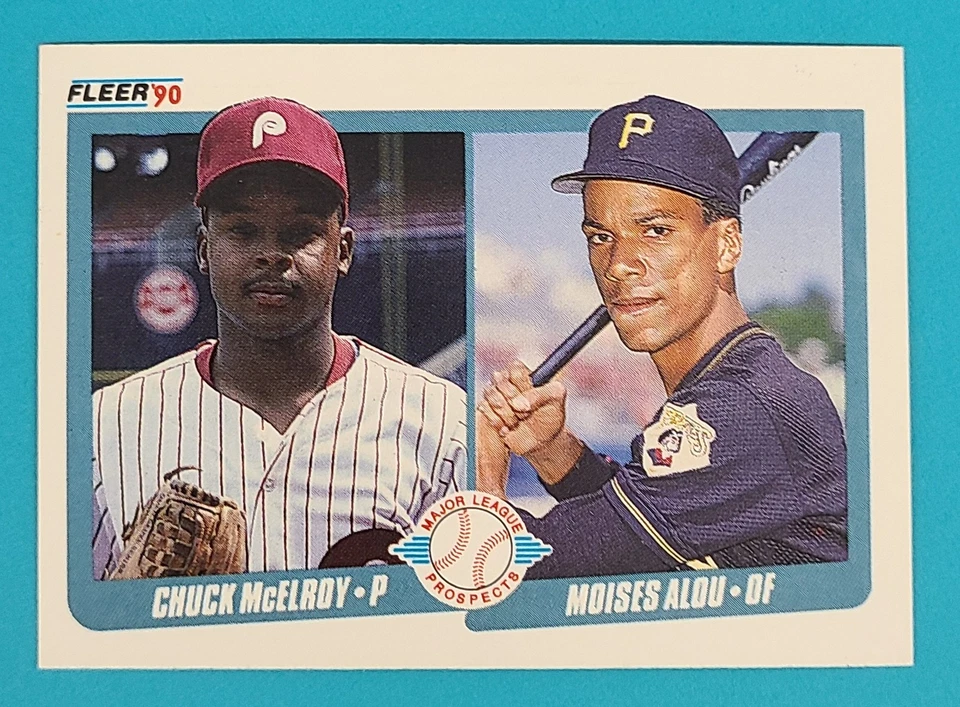 1990 Fleer   #650 Chuck McElroy / Moises Alou RC  Pirates Baseball Card B3 - Image 1 of 2