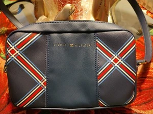 Tommy Hilfiger crossbody mini purse navy blue with red stripes - Picture 1 of 6