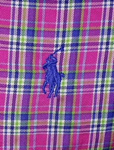 RALPH LAUREN PLAID SHIRT PINK CHECK NAVY BLUE PONY L/S BUTTON UP (L) - Picture 1 of 5