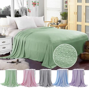 1 * Bamboo Fiber Lightweight Summer Throw Soft Afternoon Nap Cooling Blankets - Picture 1 of 51