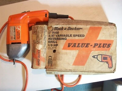 Home DRILL MOTOR BLACK &DECKER CAT 7190 VARIABLE SPEED REVERSING 1/3 HP NO CHUCK - Image 1 of 4