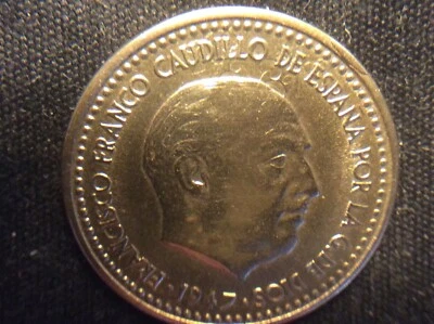 1947,SPAIN UNA PESETA,GOLD TONE - Image 1 of 4