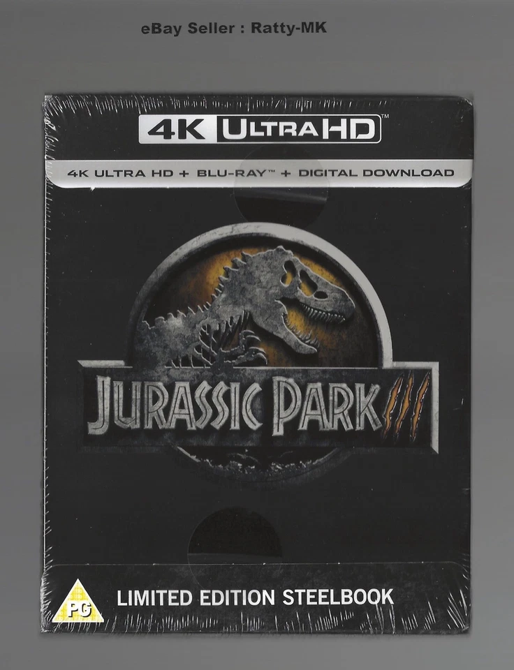 Jurassic Park 3 Limited Ed Steelbook 4k UHD Ultra High Definition Movie Film UK