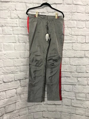 New Emporio Armani Conducter Trousers Pants 12 Black White Red Pinstripes W23 - Image 1 of 4