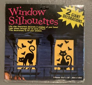 Halloween Window Silhouette CATS 33” x 65” NEW SCARY HORROR FALL DECORATIONS
