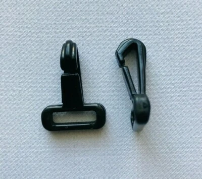 Gancho a presión de plástico rígido 10 20 50 100 1/2" (14 mm) para correas de cordón de mascarilla/ID Foto 1 de 4