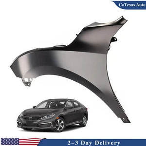 For 2019-2021 Honda Civic Sedan Coupe Primed Front Driver LH Fender #HO1240200 - Picture 1 of 6