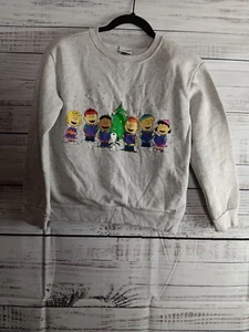 Peanuts Grey Light-Up Christmas Carol  Pullover Sweater Kids 10 Gray  - Picture 1 of 9