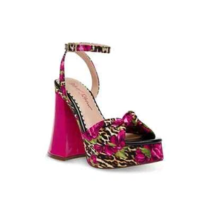 Betsey Johnson Women's Brylie Chunky Platform Buckle Heels, Pink Size 6M - Picture 1 of 4
