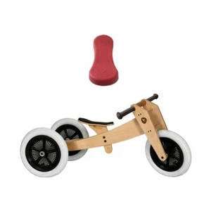 Original Wishbone Bike 3in1 Laufrad classic Holz + Sattelbezug rot NEU !! - Bild 1 von 9