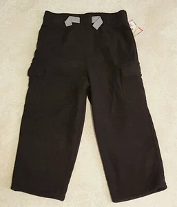 Pantalones cargo negros de micro polar liso para niños: 2T - Imagen 1 de 3