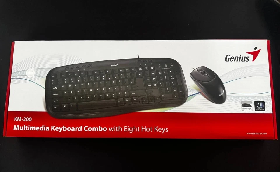 Genius KM-200 PS2 Keyboard and mouse set (PS/2 Not USB.) - BNIB - Fast Delivery! - Image 1 of 3