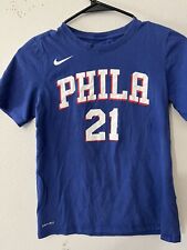 Philadelphia 49ers #21 Embiid Youth T-shirt Size Medium Blue
