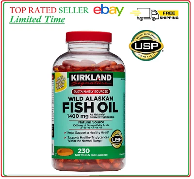 Kirkland Signature Wild Alaskan Fish Oil 1400 mg., 230 cápsulas blandas Foto 1 de 2