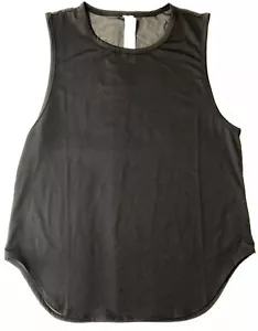 Fabletics Tank L Large Black Mesh Back Yoga Workout - Picture 1 of 5