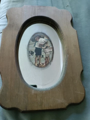Vintage “Reflective Art” By The Woodsmen Wood Frame Mirror Brother & Sister Cover