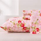 MEISHANG Floral Sheets Purple Flower Printed BedSheets Ultra Soft 100% Microfibe