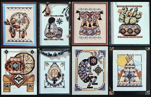 Southwest Stitches - Add Beads, Charms, Feathers - Vintage Cross Stitch Chart - Picture 1 of 2
