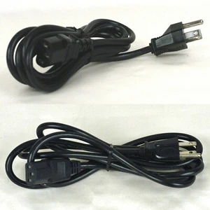 2 - Power Cords for Computers, Printer, TV; 6 ft. long; 3-Prong; 125V 10a; Black - Picture 1 of 7