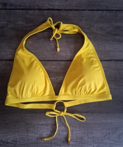DKNY Yellow Halter Bikini TOP Swimsuit Small NEW - Picture 1 of 5