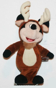 MICKEY MOUSE PLUSH FIGURE COSTUME RUDOLPH REINDEER CHRISTMAS ANTLERS STAND UP  - Picture 1 of 1