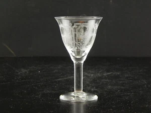 ANTICO ART DECO BICCHIERE CALICE CRISTALLO CON DECORO SERIGRAFATO #7354 - Imagen 1 de 6