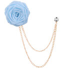 Men Rose Flower Brooch Tassel Chain Lapel Pin Fabric Suit Brooches Handmade Pin?