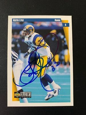 Keith Lyle Signed 1997 Upper Deck Collector’s Choice Card Los Angeles Rams COA - Image 1 of 2