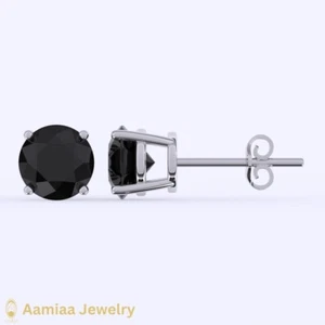 4ct Stud Earrings Round Lab Grown IGI Certified Diamond 14k Gold - Picture 1 of 7