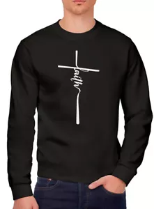 Sudadera Faith Para Hombre Cruz Cristiana Jesús Dios Iglesia Servicio Dominical Biblia - Imagen 1 de 6