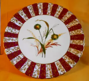 Antique Hand Painted 19th Century English Raised Tazza Cake Plates, Platters - Bild 1 von 6